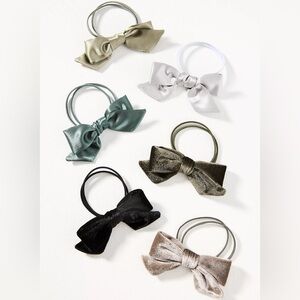 Anthropologie Velvet Bow Hair Ties, Set of Six - NWT
